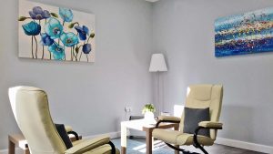 Blue Therapy Room at Prestwich Holistic Centre
